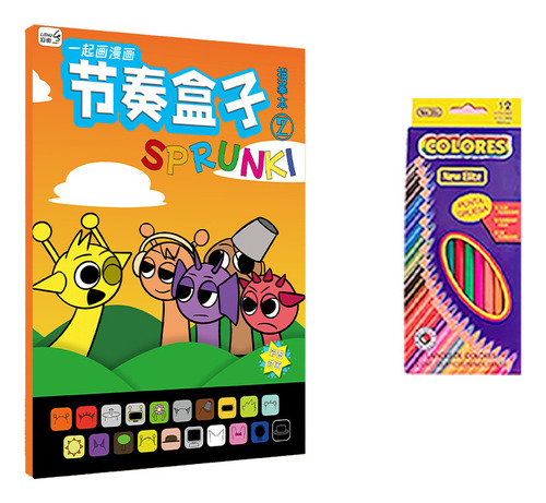 Cuaderno De Bocetos Sprunki Para Colorear, Regalo De Navidad