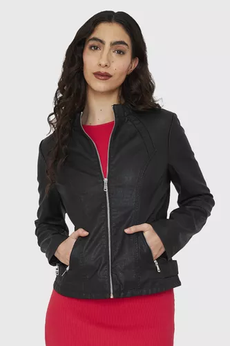 Chaqueta Mujer Piel Negra - Yuko