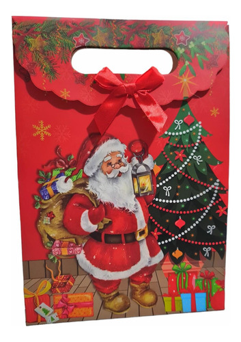 Bolsa De Regalo De Navidad Pack 12 Unidades 27x19x8