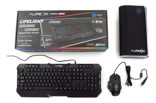 Kit Teclado Y Mouse Gamer Aureox Lifelight Pad Gaming Gc1000