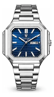 Relógio Masculino / Longbo / 83872 / Aço Inox / Quartz / 30m Amarelo Prateado Azul-marinho