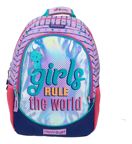 Mochila Grande Morado Chenson Happy Girl Sarabi Porta Tablet