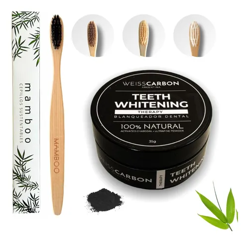 Blanqueador Dental Premium Carbon Coco Activado Polvo Suave