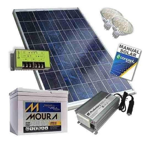 Panel Solar Kit 50w Regulador30a Bateria50ah Inverter 1000w