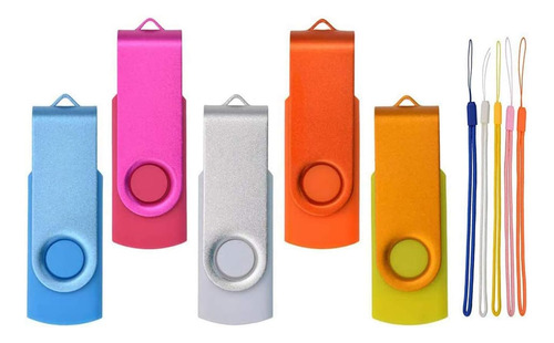 5 Pendrives De 64 Mb + 5 Correas Usb 2.0