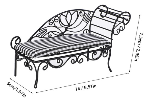 Cama Miniatura Dollhouse 1:12 Muebles De Hierro Diván De Hie