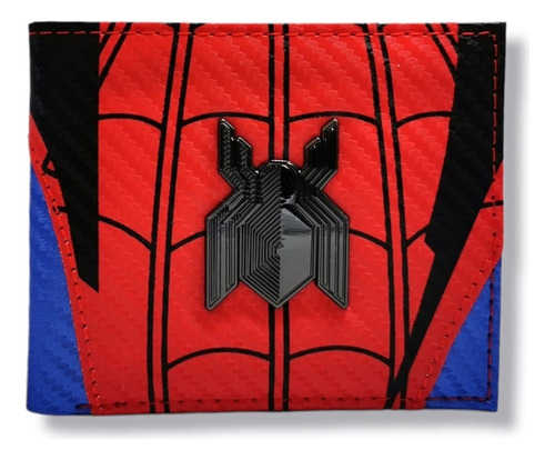 Cartera Spiderman Spider Hombre Araña Billetera Marvel Color Negro