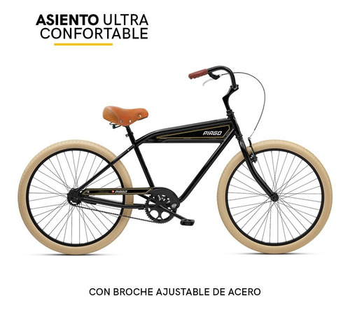 Asiento Bicicleta Crusier Ultra Confortable Ancho Y Cómodo Color Café
