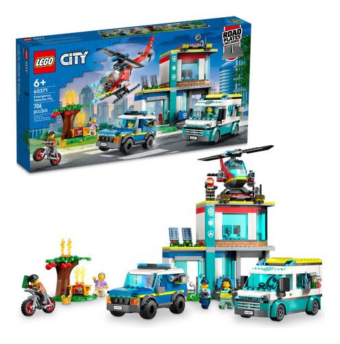 Kit City 60371 Qg De Veículos De Emergência 706 Peças Lego