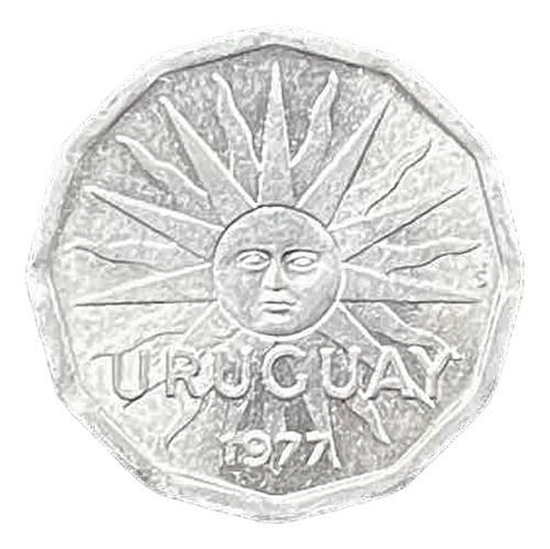 Uruguay - 2 Centésimos - Año 1977 - Km #72 - Aluminio - Sol