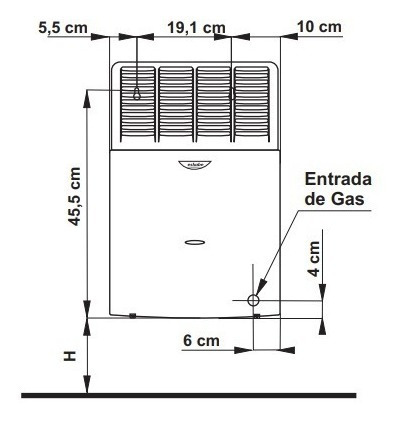 Imagen 3 de 5 de Calefactor A Gas Eskabe Miniconvex 3000kcal S21 Mx3 Digiya