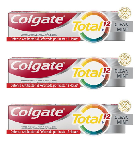 Pasta Dental Colgate Total 12 Clean Mint 150 Ml X 3unds