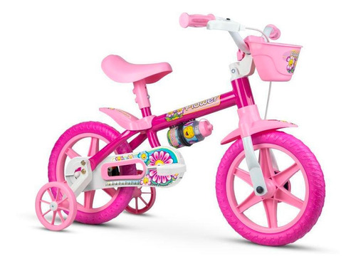Imagem 1 de 5 de Bicicleta Infantil Aro 12 Flower Rosa - Nathor