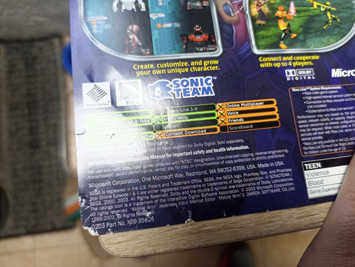 Phantasy Star Online Episode 1 & 2 Xbox Clásico Con Manual (Usado)