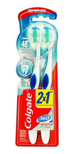 Imagen 1 de 1 de Cepillo Dental Colgate 360° Sensitive Pro Alivio Pack X2