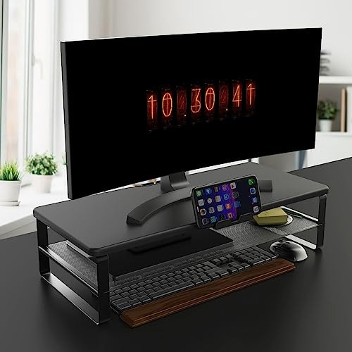 Soporte De Monitor Con Cajón, Soporte De Monitor De 2 Nivele