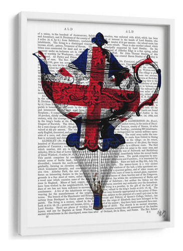 Cuadro Enmarcado Blanco Union Jack Flying Tetera 45x60