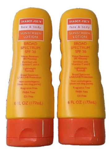 Trader Joes Face & Body Protector Solar Spf30 (paquete De 2)