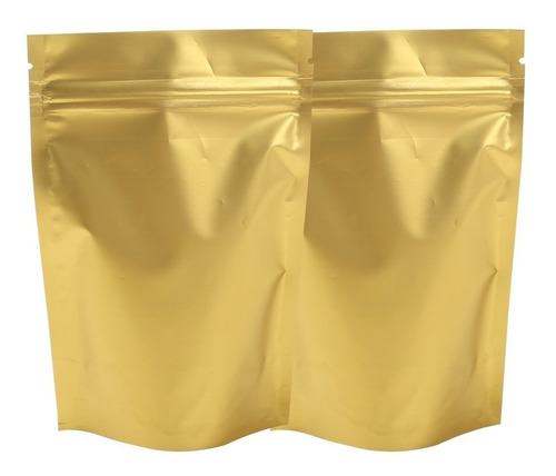 1,000 Bolsa Dorada Cierre Stand Up Pouch Alimentos 110gr