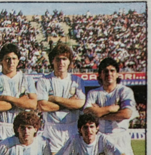 Figurita Panini Mundial Italia 90' Formación Argentina #117 Diego Maradona (Usado)
