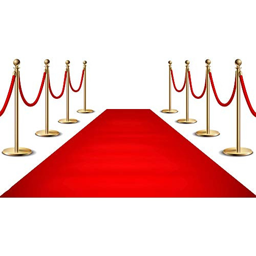 Alfombra Roja Para Fiestas, 2 X 15 Pies, 2.47oz/m, Alfombr