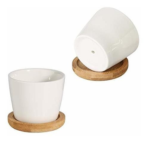 Imagen 6 de 9 de T4u - Macetas Pequeñas Blancas Para Plantas Suculentas De 2