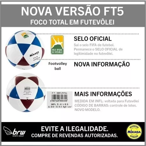 BOLA OFICIAL DE FUTEVÔLEI MIKASA FT-5 - PADRÃO FIFA AMARELA/PRETA - Athleta  Brasil - Apoiando o Esporte desde 1953
