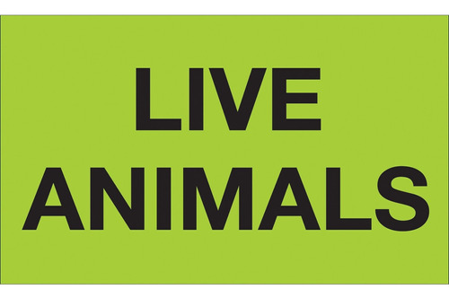 Tape Logic® Labels, Live Animals  3  5  Fluorescent 500