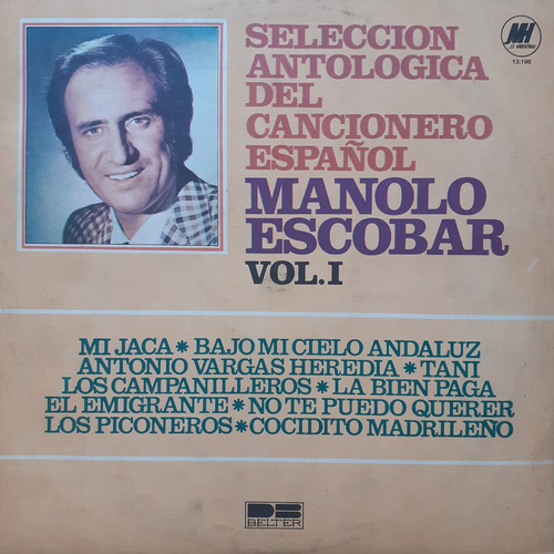 Vinilo Manolo Escobar (antologia Del Cancionero Español) 1