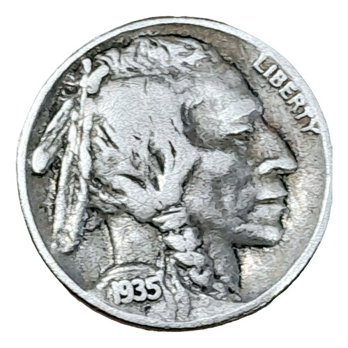 5 Cent Dollar 5 Centavos Dolar Moneda 1935 Bufalo Indio