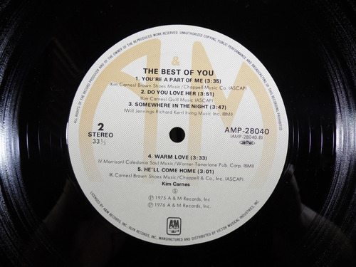 Kim Carnes The Best Of You Lp Vinil Japonês Com Obi (Usado)