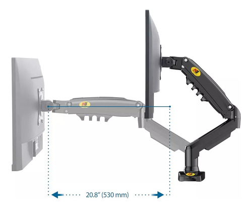 Soporte Monitor Neumático Escritorio Base Xl 17 32 Pulgadas