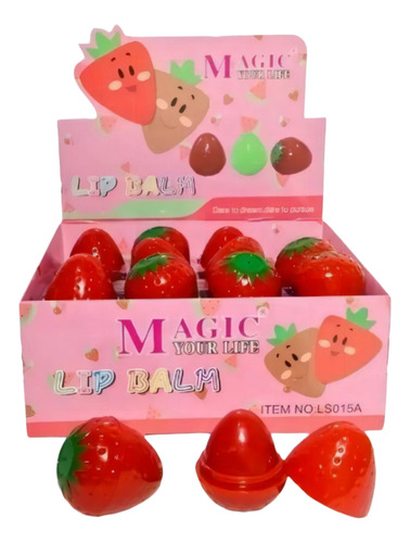 Bálsamo Labial Hidratante De Fresa Caja De 24 Piezas