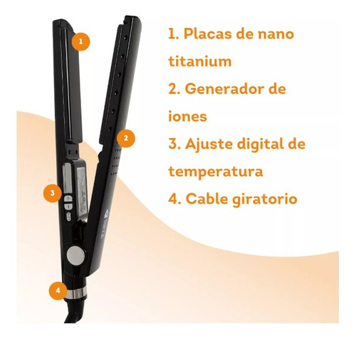 Planchita De Pelo Placa Nano Titanium Profesional 55w Rosa