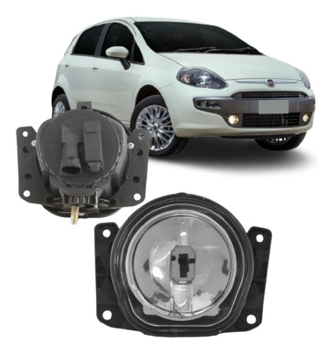 Farol Milha Fiat Punto 08 09 2010 2011 2012 2013 + Ferradura