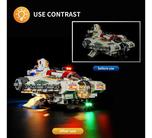 Luz Led Para Lego Star Wars Ghost & Phantom Ii 75357 Set Va