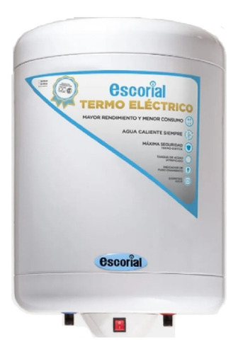 Termotanque Eléctrico Escorial De 55lts Carga Inferior 1500w Color Blanco