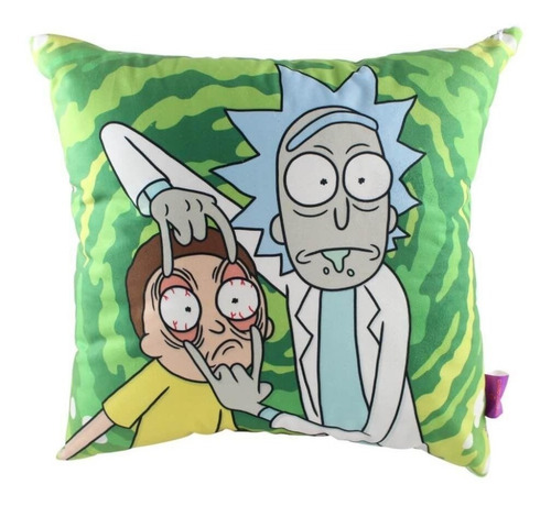 Almofada Criativa Fibra Veludo 40cm X 40cm Rick And Morty