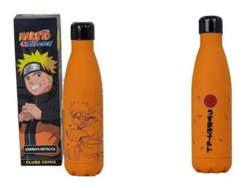 Garrafa Cantil Térmica Naruto Uzumaki Anime 500ml Piticas Cor Laranja