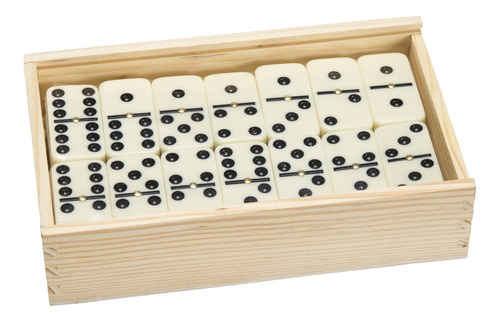 Juego  De 55 doble Nueve Dominoes W/funda De Madera  Fr80dt