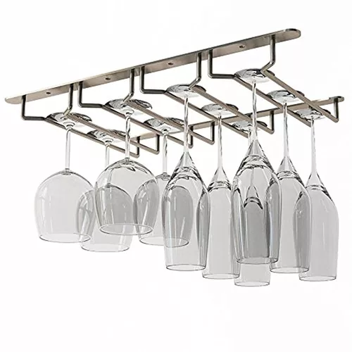 ROEXUN 2 Piezas 4 Filas Soportes para Copas de Vino de Metal