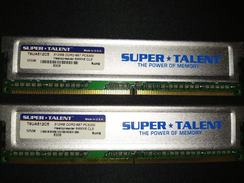 Memoria Ram Super Talent 512mb Ddr2 667 Usada