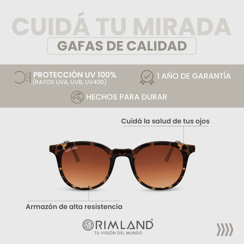 Anteojos Sol Lentes De Sol Rimland Alma Gemela Marrón