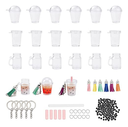 302 Piezas Mini Té Lechoso Accesorios Llavero Bubble T...