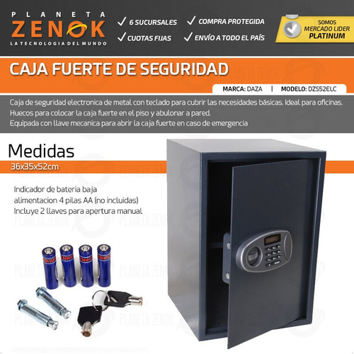 Caja Fuerte De Seguridad Digital Abulonar Piso Pared Bloqueo