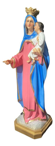 Virgen Maria Auxiliadora 50 Cm Resina Ojo De Cristal Blanco