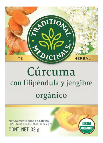 Té Traditional Medicinals Cúrcuma Con Jengibre 32g