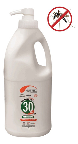 Protetor solar Nutriex Profissional FPS 30 Ação Repelente em creme 1 unidade de 2 L
