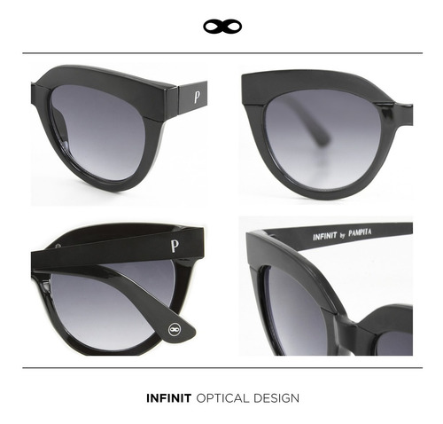 Imagen 3 de 6 de Anteojos Sol Infinit By Pampita Milan Negro Lente Degrade