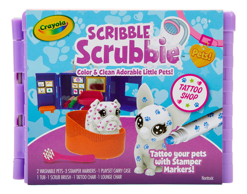 Crayola Scribble Scrubbie Pet Tattoo Shop, Toy Pet Playset,.
